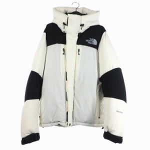 【中古】ザノースフェイス THE NORTH FACE バルトロ ライト ダウン ジャケット フーディー ロゴ L ホワイト ブラック