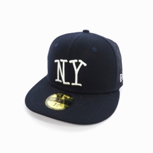 【中古】ステューシー STUSSY ニューエラ NEW ERA NY 帽子 キャップ  7 1/8  56.8ｃｍ 紺 ネイビー