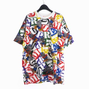 【中古】シュプリーム 22FW エレファント ショートスリーブ 半袖 総柄 Tシャツ クルーネック L マルチカラー