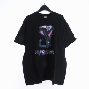 【中古】シュプリーム SUPREME 21SS Snake Tee スネーク Tシャツ クルーネック プリントロゴ L ブラック 黒  メンズ
