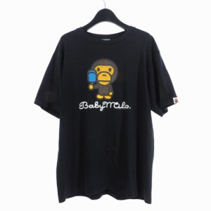 【中古】アベイシングエイプ A BATHING APE BABY MILO ベビーマイロ Tシャツ 半袖 XL 黒 ブラック メンズ