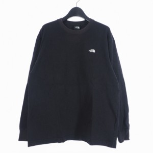 【中古】ザノースフェイス THE NORTH FACE ヌプシ コットン ロングスリーブ 長袖 Tシャツ ロンT S ブラック 国内正規