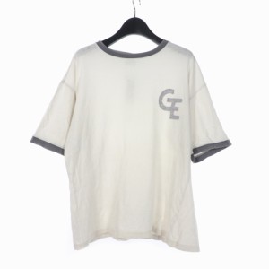 【中古】グッドイナフ GOODENOUGH 90S アーカイブ フェルトロゴ リンガーTシャツ 半袖 カットソー M グレー系 メンズ