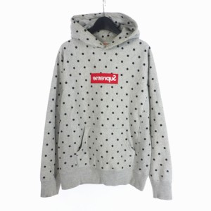 【中古】シュプリーム SUPREME コムデギャルソン シャツ ボックスロゴ 反転ドット フーディー パーカー M グレー