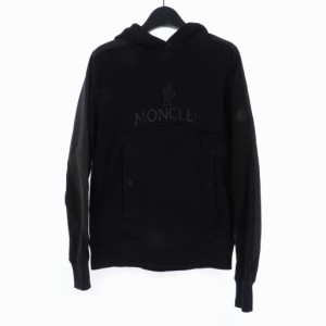 【中古】モンクレール MONCLER パーカー フーディー プルオーバー ロゴ コットン トップス XS ブラック G20918G0025