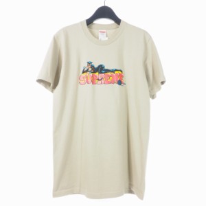 【中古】シュプリーム SUPREME 22AW キャットウーマン Tシャツ 半袖 カットソー プリント センターロゴ S ベージュ