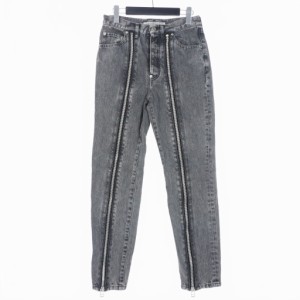 【中古】ジョンローレンスサリバン JOHN LAWRENCE SULLIVAN BLEACHED DENIM ZIPPED PANTS デニム ジップ 44 グレー