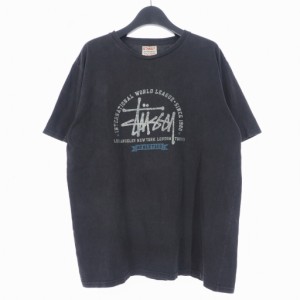 【中古】ステューシー STUSSY オールドステューシー OLD STUSSY アメリカ製 Tシャツ カットソー 半袖 M ブラック