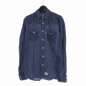 【中古】シュプリーム SUPREME LEVIS リーバイス ドット ウエスタンシャツ 長袖 S ネイビー メンズ