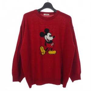 ミッキーマウス ハーフジップニット ニット セーター ユニセックス 古着 希少】ミッキーマウス ハーフジップ ニット セーター 90s ユニセックス