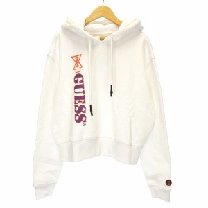 【中古】未使用品 ゲス 19AW GUESSx88RISING GUE88RISING パーカー 長袖 ショート丈 オーバーサイズ S 白 レディース