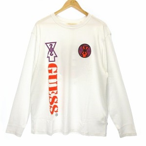 【中古】未使用品 ゲス 19AW GUESSx88RISING GUE88RISING Tシャツ 長袖 ロンT オーバーサイズ プリント S 白 メンズ