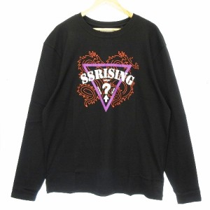 【中古】未使用品 ゲス 19AW GUESSx88RISING GUE88RISING Tシャツ 長袖 オーバーサイズ ロゴ プリント M 黒 メンズ