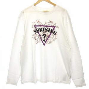 【中古】未使用品 ゲス 19AW GUESSx88RISING GUE88RISING Tシャツ 長袖 オーバーサイズ ロゴ プリント M 白 メンズ