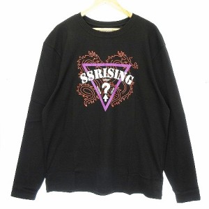 【中古】未使用品 ゲス 19AW GUESSx88RISING GUE88RISING Tシャツ 長袖 オーバーサイズ ロゴ プリント XS 黒 メンズ