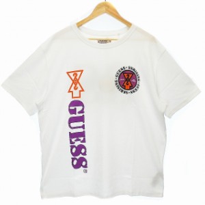 【中古】未使用品 ゲス GUESS 19 GUESSx88RISING GUE88RISING Tシャツ 半袖 クルーネック ロゴ プリント M 白 メンズ