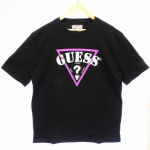 【中古】未使用品 ゲス GUESS 19 GUESSx88RISING GUE88RISING Tシャツ カットソー 半袖 ロゴ プリント S 黒 紫 メンズ