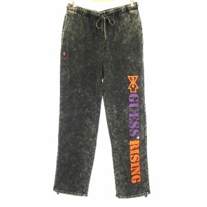 【中古】未使用品 ゲス GUESS 19AW GUESSx88RISING GUE88RISING スウェットパンツ ジョガー 裏起毛 ロゴ M 黒 メンズ