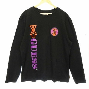 【中古】未使用品 ゲス 19AW GUESSx88RISING GUE88RISING Tシャツ 長袖 オーバーサイズ ロゴ プリント XL 黒 メンズ