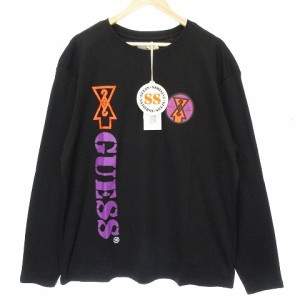 【中古】未使用品 ゲス 19AW GUESSx88RISING GUE88RISING Tシャツ 長袖 オーバーサイズ バックプリント S 黒 メンズ