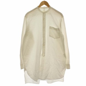 【中古】コモリ COMOLI 18SS バンドカラーシャツ 長袖 シャツ ロング L相当 3 白 ホワイト /☆G メンズの通販はau PAY