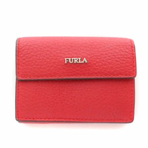 新品 フルラ FURLA 3つ折り財布 バビロン S トライフォールド ダークレッド 赤レザースナップ式開閉内側