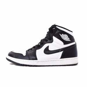 【中古】ナイキ NIKE AirJordan1 Retro High OG Black White エアジョーダン1 レトロハイ スニーカー US12 555088-010