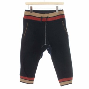 【中古】キャピタル kapital サルエルパンツ クロップド リブニット 切替 ウール 1 S 紺 ネイビー /DK レディース