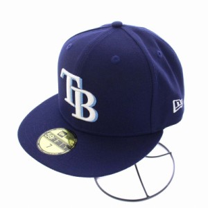 【中古】NEW ERA 59FIFTY MLBオンフィールド タンパベイ・レイズ ゲーム ベースボールキャップ 野球帽 7 55.8cm 紺