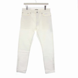 【中古】Dior HOMME sacai 21AW SLIM 17 REGULAR ストレートデニムパンツ ジーンズ ボタンフライ W31 白 213D007AY508