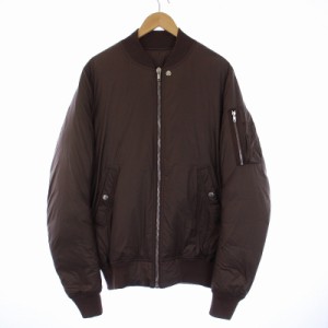 【中古】リックオウエンス NYLON SASHED FLIGHT BOMBER MA-1 ナイロンフライトボンバー ダウンジャケット 50 L 茶