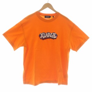 【中古】X-LARGE GRAFFITI LOGO S/S TEE カットソー クルーネック 半袖 L オレンジ マルチカラー 101222011051 /SI34