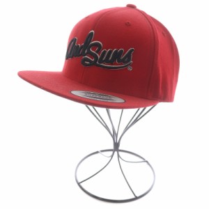 【中古】アンドサンズ AND SUNS キャップ 野球帽 帽子 ロゴ 刺繍 キャンバス 赤 レッド 黒 ブラック 緑 /SI45