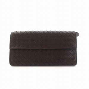 【中古】ボッテガヴェネタ BOTTEGA VENETA イントレチャート 長財布 レザー 茶 ブラウン /YM ■OH メンズ