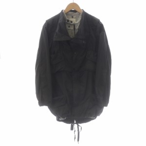 【中古】DIESEL モッズコート ミリタリージャケット 2WAY ミドル ジップアップ ハイネック ライナー XS カーキ /SI37