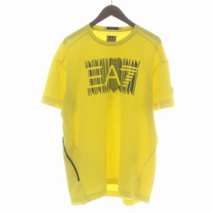 【中古】エンポリオアルマーニ EMPORIO ARMANI Tシャツ カットソー ロゴプリント 半袖 M 黄色 イエロー /YI12 メンズ