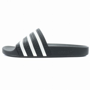 【中古】アディダス adidas アディレッタ ADILETTE ベナッシ シャワーサンダル 3本ライン 28.5 黒 白 280647 /SI38