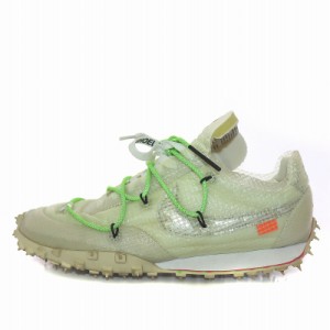 【中古】ナイキ NIKE OFF-WHITE WMNS Waffle Racer White ウィメンズ ワッフル レーサー スニーカー CD8180-100