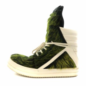 【中古】リックオウエンス Rick Owens GEOBASKET ジオバスケット スニーカー シューズ 42 26.5cm 緑 RU02C7894