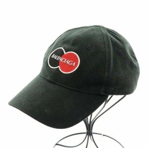 【中古】バレンシアガ BALENCIAGA HAT UNIFORM CAP キャップ 野球帽 帽子 ロゴ L 59cm 緑 グリーン 617138