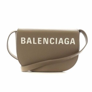 【中古】バレンシアガ BALENCIAGA ヴィル ミニ ロゴ ショルダーバッグ レザー ベージュ 550639 /AN14 ■OH