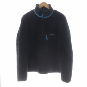 【中古】Patagonia Classic Retro-X jacket ジャンパー ジップアップ ハイネック フリース ボア ロゴ M 紺 黒 水色