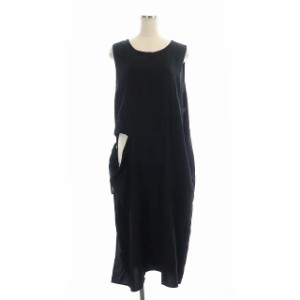 【中古】ワイズ Y's ヨウジヤマモト RAYON BROAD RIGHT SLASH SLEEVELESS DRESS ワンピース ノースリーブ ロング 1 黒