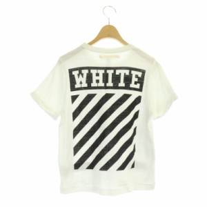 【中古】オフホワイト OFF WHITE Tシャツ バックロゴ コットン 半袖 S 白 黒 ホワイト ブラック /HS ■OS メンズ