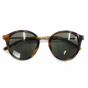 【中古】サンローラン パリ SAINT LAURENT PARIS SL57 サングラス ボストン型 べっ甲柄 度なし 49□21-140 茶色