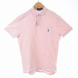 【中古】ポロ ラルフローレン POLO RALPH LAUREN ポロシャツ 半袖 鹿の子 ワンポイント S ピンク 紺 ネイビー /SI10