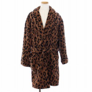 【中古】WACKO MARIA LEOPARD GOWN COAT ショールカラー ロング ヒョウ柄 M 茶 黒 22SS-WMO-CO01 /KH メンズ