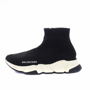 【中古】バレンシアガ BALENCIAGA Speed Trainer スピードトレーナー スニーカー UK8 27cm 黒 ブラック /KH メンズ