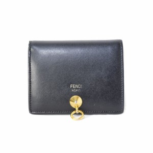 【中古】フェンディ FENDI BY THE WAY バイザウェイ 二つ折り 財布 レザー 黒 ブラック レディース