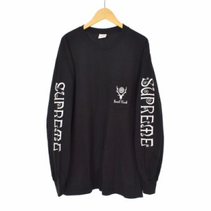 【中古】シュプリーム SUPREME 21SS SOUTH2 WEST8 L/S Pocket Tee Tシャツ カットソー 長袖 ロンT プリント ブラック